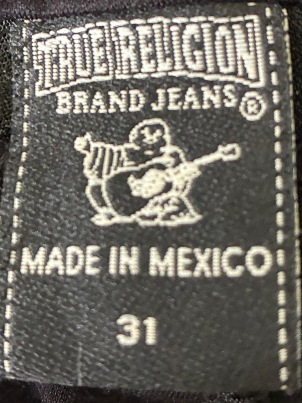 True Religion Black Flare Mid-Rise Jeans - Size 31 - Picture 7 of 7